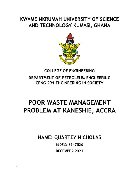 2947520 Great Kwame Nkrumah University Of Science And Technology