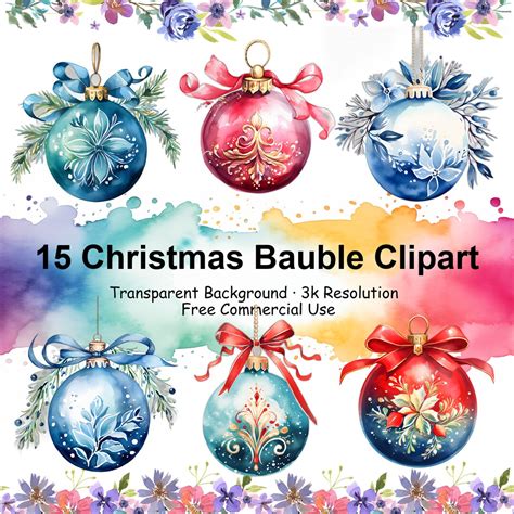 Set Von 15 Christbaumkugel Clipart Weihnachtsmann Clipart Hochwertige