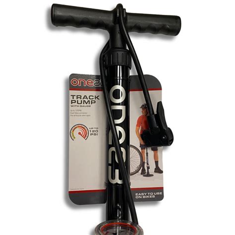 ONE23 Track Floor Hand Bike Pump With Gauge 120 PSI Multi Purpose Fits