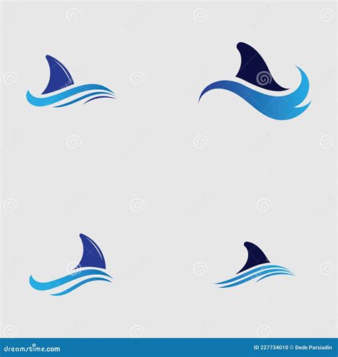 Shark Fin Logo Template Vector Icon Illustration Design Stock Vector