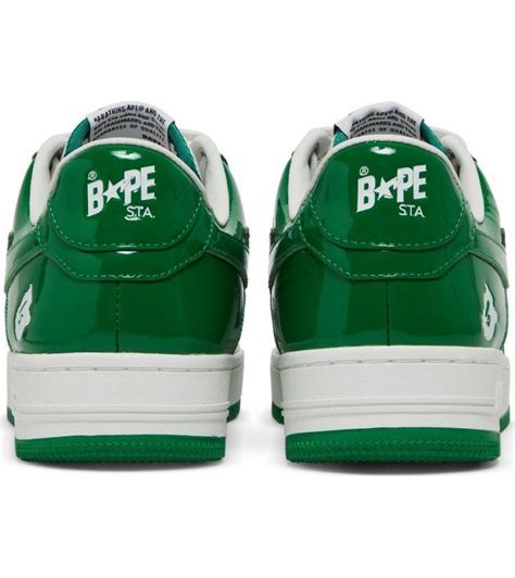 A Bathing Ape Bape Sta Patent Leather Green White Bape Sta 12092034 Купить Цена Оригинал