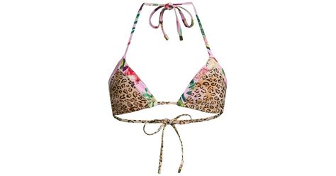 Pq Swim Synthetic Mix Up Printed Triangle Bikini Top Lyst