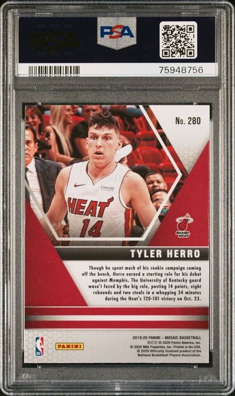 Tyler Herro Rc Panini Mosaic Rookie Nba Debutpsa Gem