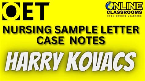 Harry Kovacs Oet Writing Sample Latter Nursing Oet 2 0 Online Classroom