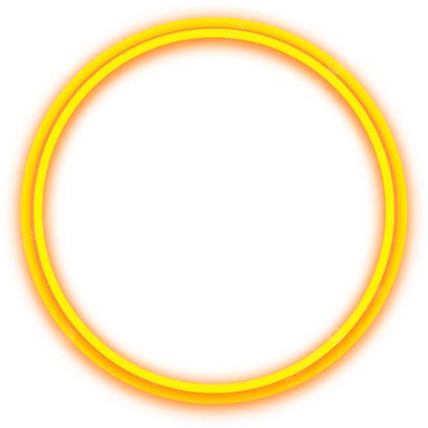 Círculo Brilhante Luz Neon Amarelo Png PNG Efeito Resumo Lustroso