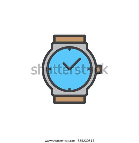 Wrist Watch Line Icon Filled Outline Stock Vector Royalty Free