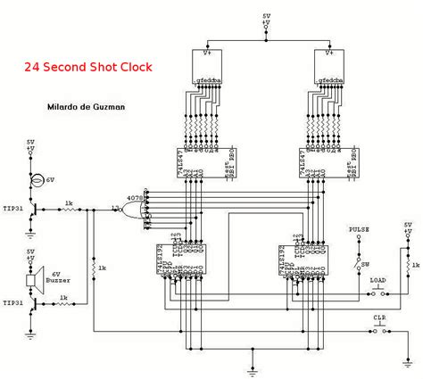 How To Build 24 Second Shot Clock Circuit Diagram