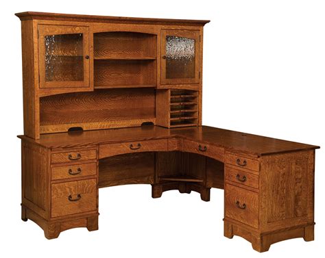 Noble Mission Style L Desk From Dutchcrafters Amish Furniture