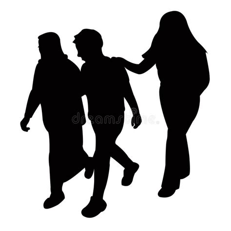 Three People Body Silhouette Vector Stock Vector - Illustration of black, standing: 305740816