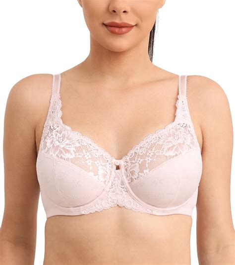 Exclare Women Full Coverage Lace Floral Underwire Bra 115