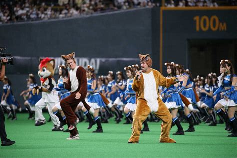 ＜日・ロ23＞きつねダンスを踊るファイターズガール（撮影・高橋茂夫） ― スポニチ Sponichi Annex 野球