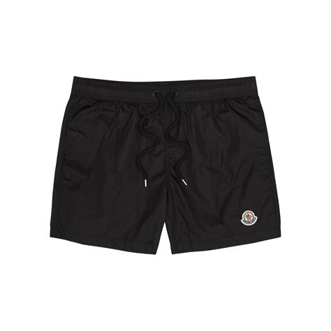 Moncler Logo Shell Swim Shorts Black Editorialist