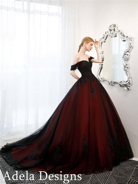 Dark Red And Black Quinceanera Dresses