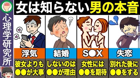 【11選】女性には絶対言えない男の本音【恋愛心理学】 Youtube