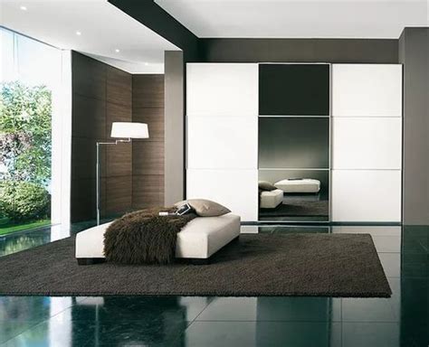 Contemporary Wardrobe Sangiorgio Mobili Wooden Lacquered Glass Sliding Door