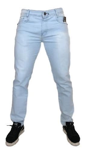 Calça Jeans Sarja Masculina Skinny Lycra Colorida Bege Preta Mercado