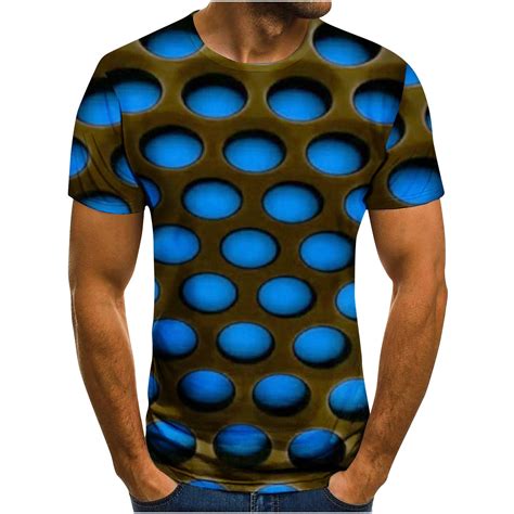 Apmemiss Mens T Shirts Clearance Clothes Mens Shirt Unrelocated Abstract Print Short Sleeve