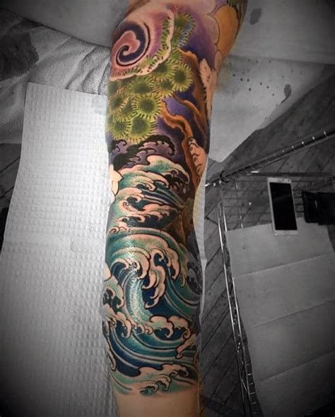 Japanese Wave Tattoo Designs For Men Oceanic Ink Ideas