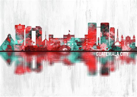 Guatemala City Skyline Mixed Media by NextWay Art - Fine Art America