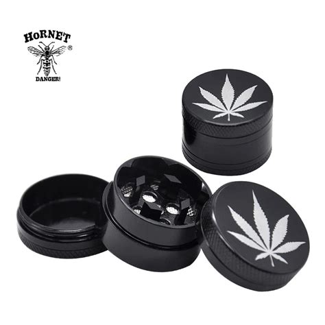 Hornet Black Metal Herb Grinder Weed 30mm 3layers Weed Leaf Tobacco