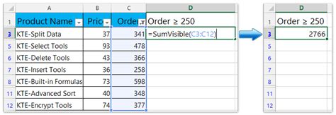 How To Sum Only Filtered Or Visible Cells In Excel