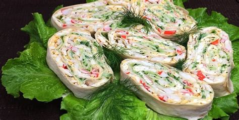 Рулет из лаваша с крабовыми палочками