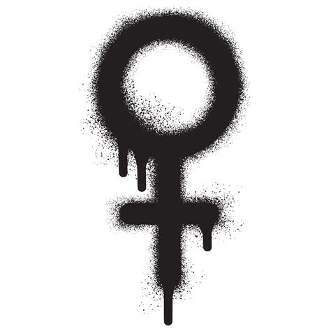 Female icon gender symbol with black spray paint. 21393154 Vector Art ...