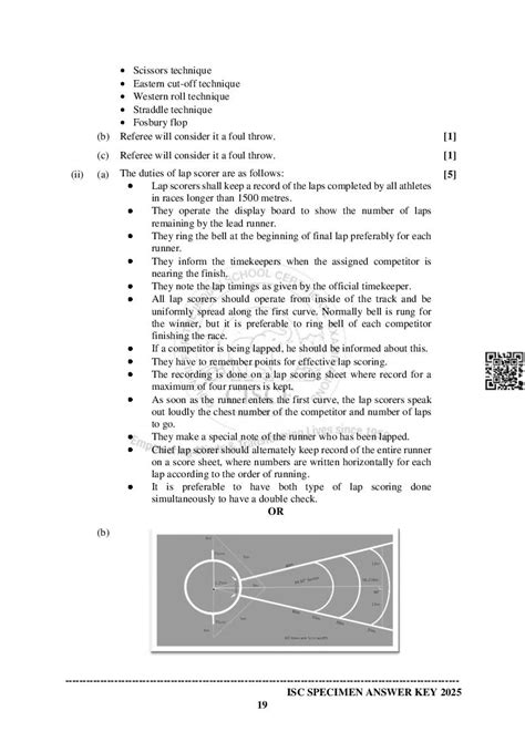 ISC Physical Education Specimen Paper 2025 PDF CISCE Class 12