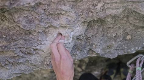 Challenging Rock Face Conquered By Determined Climber Stock Video