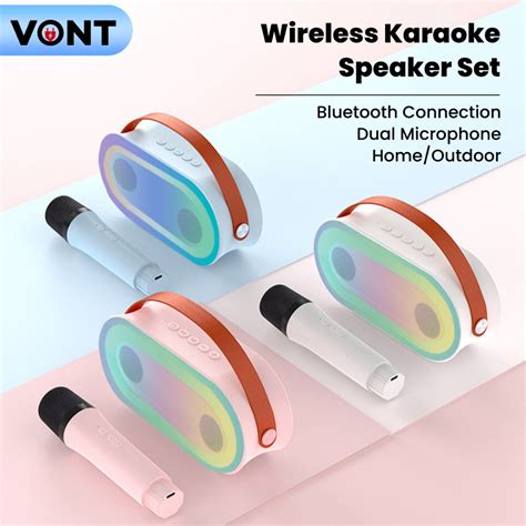 P Vont D Karaoke Bluetooth Speaker With Microphone Wireless