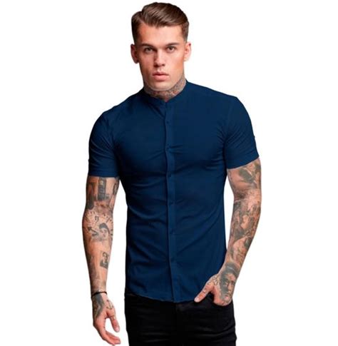 Camisa Gola Padre Masculina Manga Curta Envio Rápido CONF Camisas