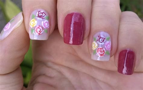 Life World Women Fall Flower Nail Art Toothpick Nail Design