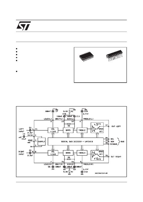 TDA7315 Datasheet 1 12 Pages STMICROELECTRONICS DIGITAL CONTROLLED