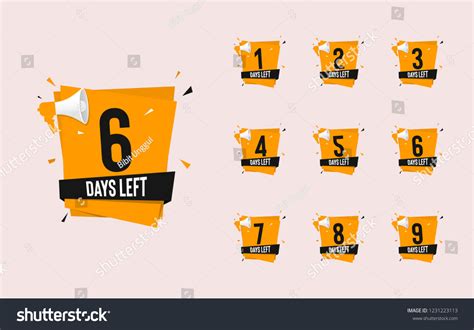 Set Number Days Left Countdown Vector Stock Vector Royalty Free