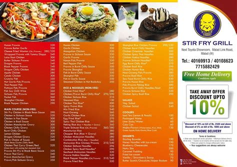 Menu At Stir Fry Grill Mumbai Malad Link Road