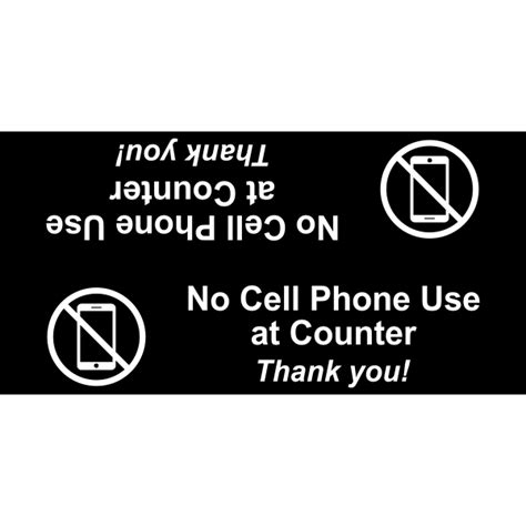 2 X 8 No Cell Phone Use At Counter Tent Sign