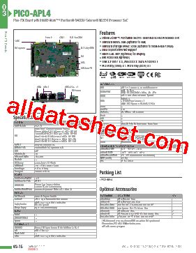 PICO APL4 Datasheet PDF AAEON Technology