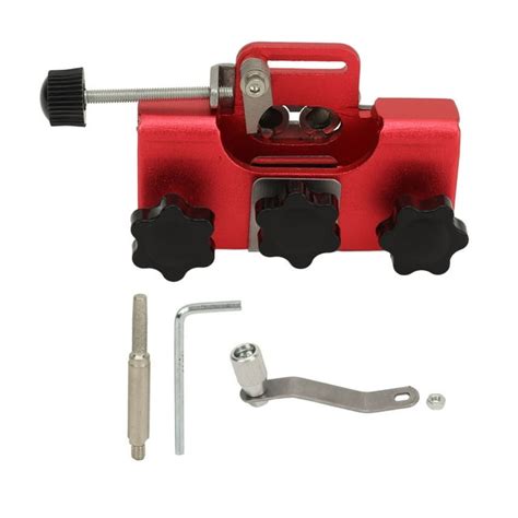 Red Chainsaw Sharpener Hand Crank Chainsaw Sharpening Jig Kit Portable Manual Chainsaw Sharpener ...