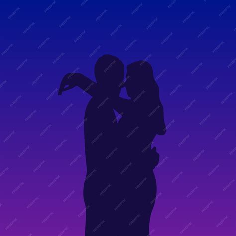 Premium Vector Silhouette Of Lovers Embracing The Embrace Of A Man And A Woman Vector Illustration