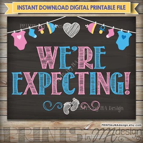 We Re Expecting Pregnancy Announcement Printable