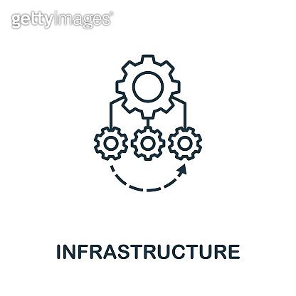 Infrastructure Icon Outline Style Thin Line Creative Infrastructure