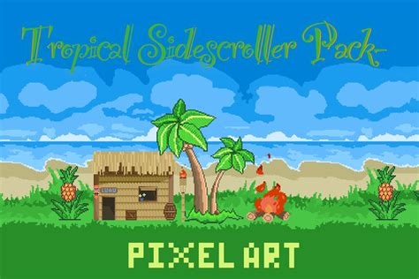 Tropical Side Scroller Pixel Art Pack 2d Environments Unity Asset Store