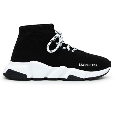 Balenciaga Speed Knit Lace Sock Black White W And 587289w2db21015
