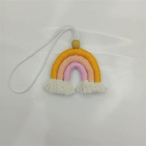 Jual Gantungan Kunci Macrame Rainbow Pelangi Murah Small Sovenir Murah