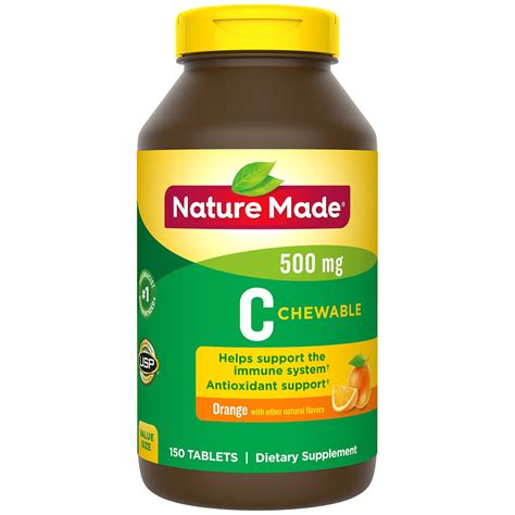 Nature Made Chewable Vitamin C 500 Mg Tablets 150 Count Value Size