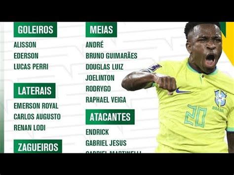 convocação da seleção brasileira para as eleminatorias da copa do Mundo