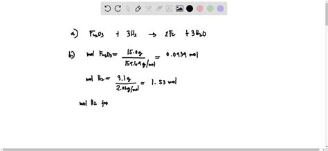 SOLVED If Iron III Oxide Reacts With Hydrogen Gas To Form Iron Metal