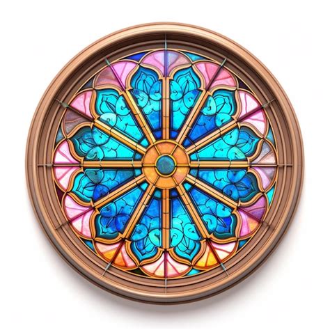 Premium Photo A Close Up Of A Stained Glass Window With A Circular Design Generative Ai