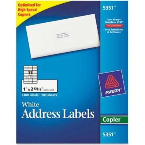 Avery Avery Self Adhesive Address Labels For Copiers 1 X 2 13 16