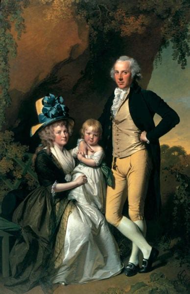 Portrait of Richard Arkwright Junior with his Wife Mary and Daughter Anne by Joseph Wright of ...